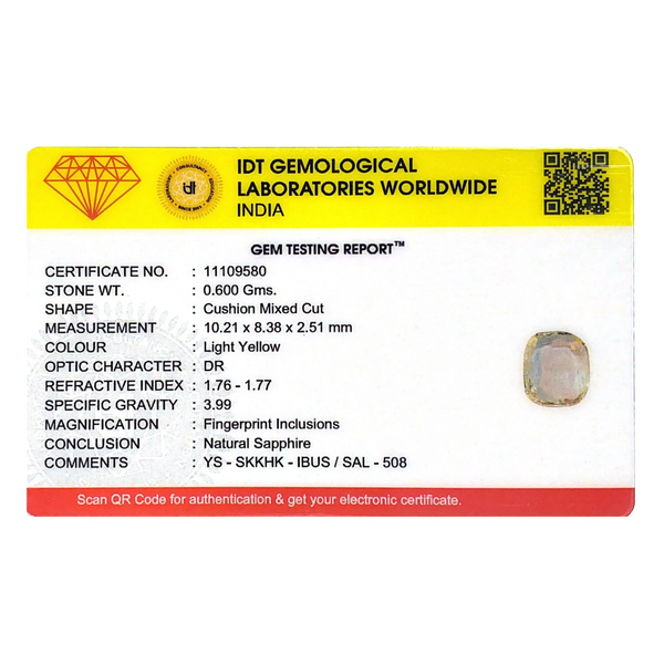 Yellow Sapphire - 3 Carat