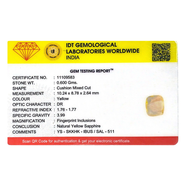 Yellow Sapphire - 3 Carat