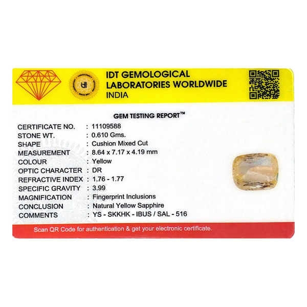 srilankan-natural-yellow-sapphire .610 gms