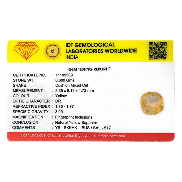 Yellow Sapphire - 3 Carat