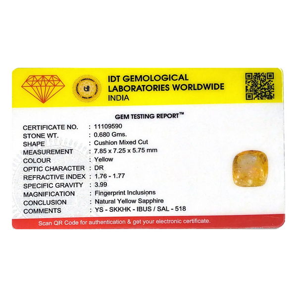 Yellow Sapphire - 3.4 Carat