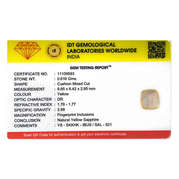 Yellow Sapphire - 3.08 Carat