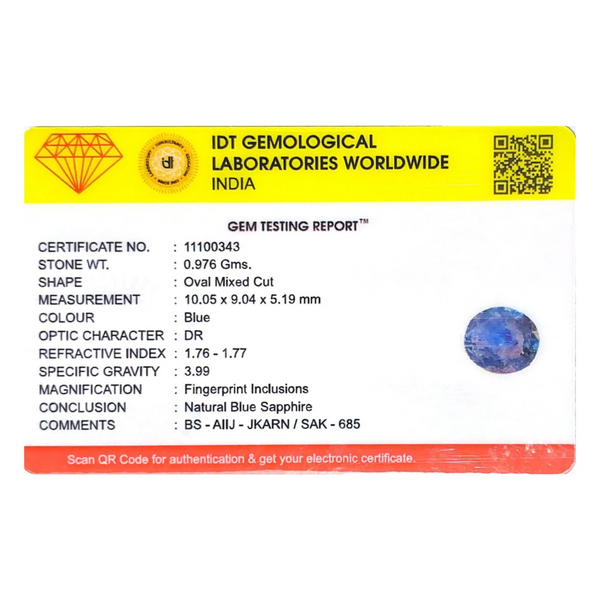 Blue Sapphire - 4.88 Carat