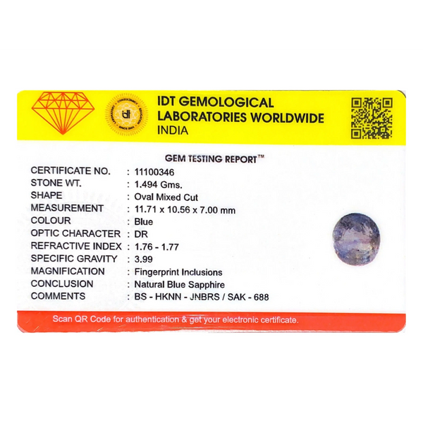 Blue Sapphire - 7.47 Carat