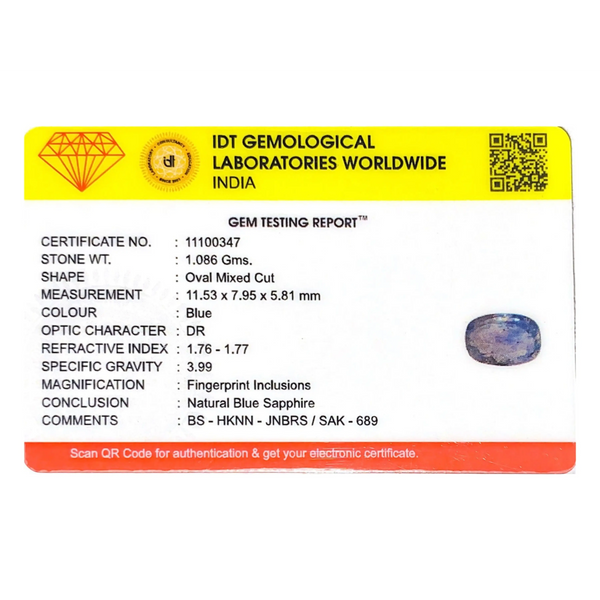 Blue Sapphire - 5.43 Carat