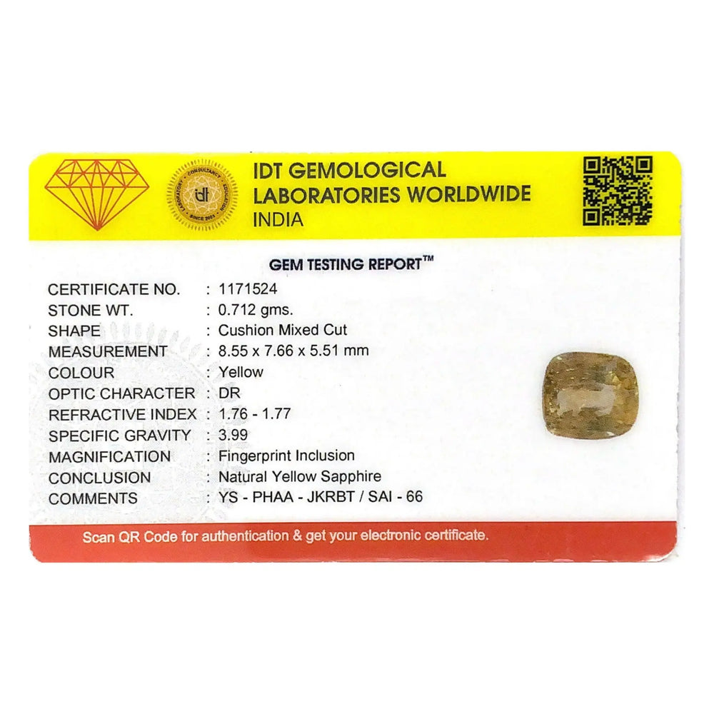 Yellow Sapphire - 3.6 Carat - Pramogh