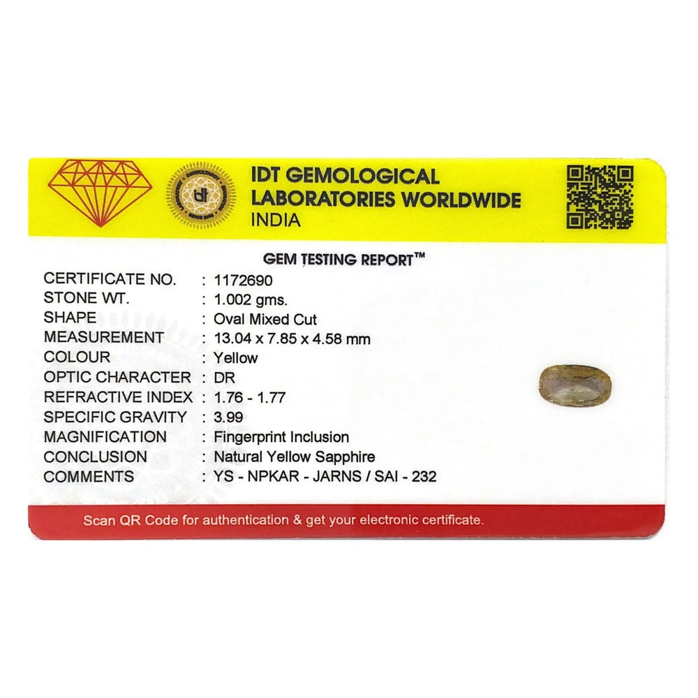 Yellow Sapphire - 5.01 Carat - Pramogh