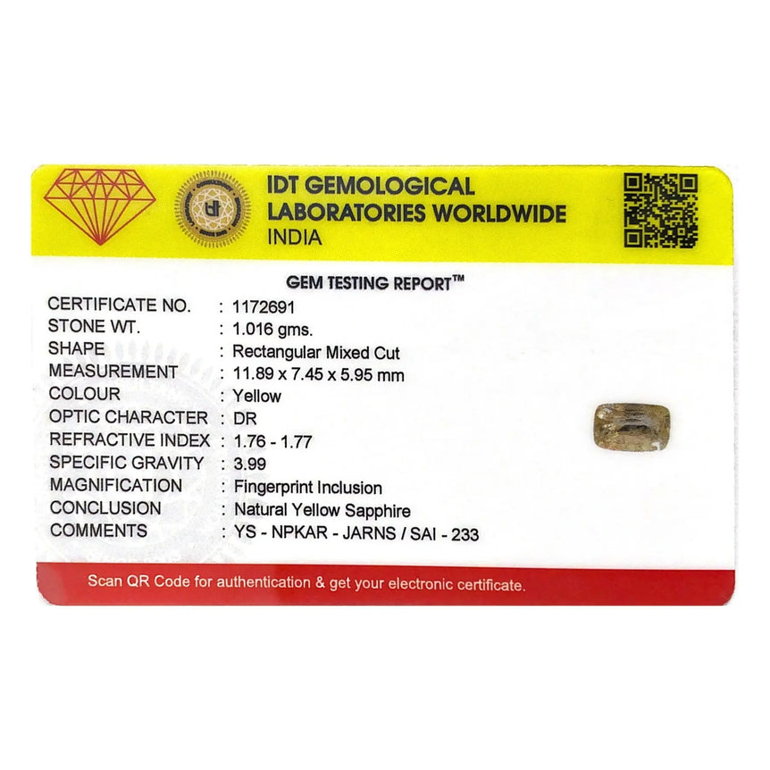 Yellow Sapphire - 5.08 Carat - Pramogh