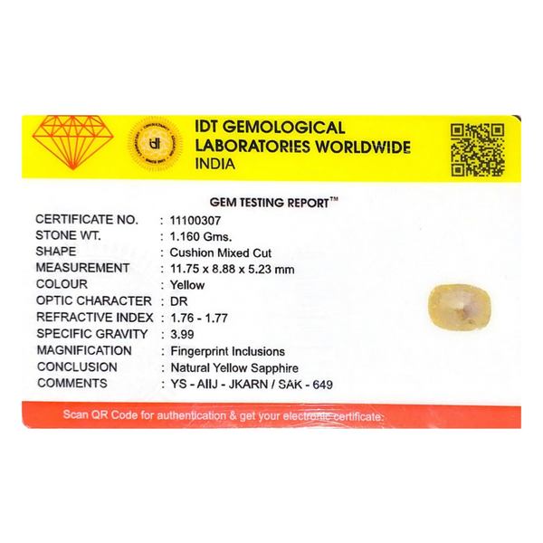 Yellow Sapphire - 5.8 Carat