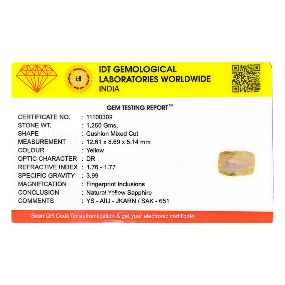 Yellow Sapphire - 6.3 Carat