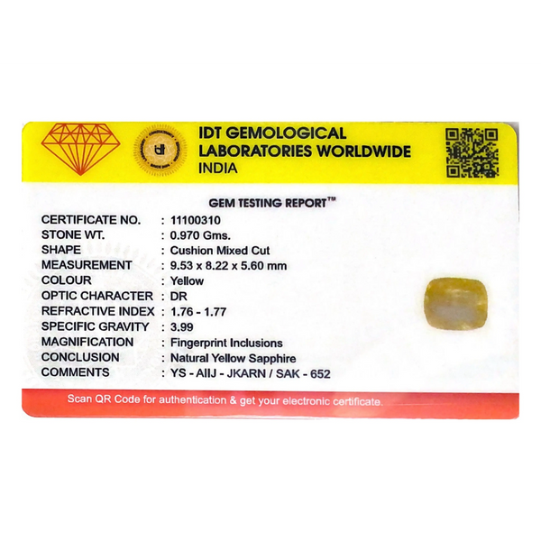 Yellow Sapphire - 4.85 Carat