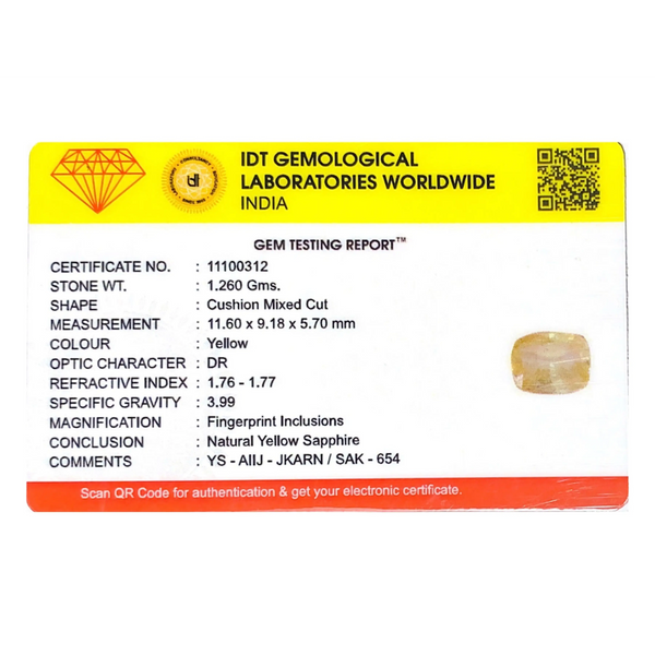 Yellow Sapphire - 6.3 Carat