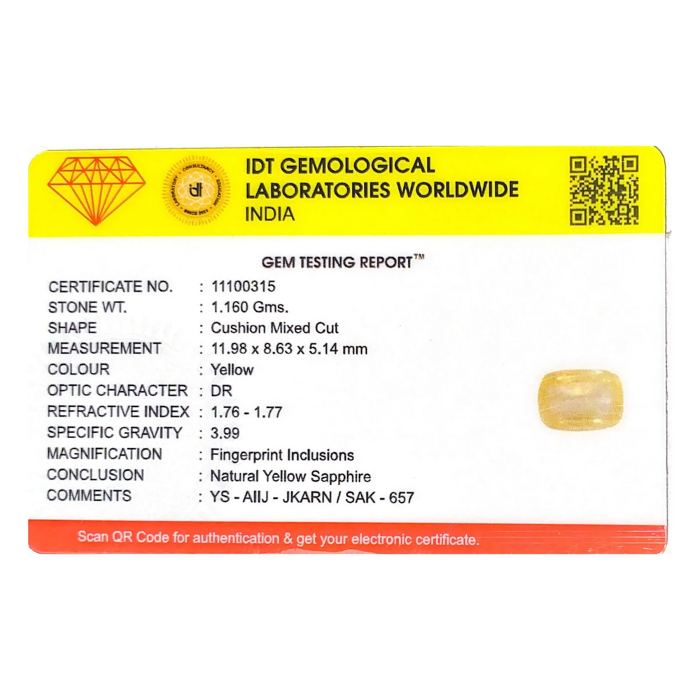 Yellow Sapphire - 5.8 Carat