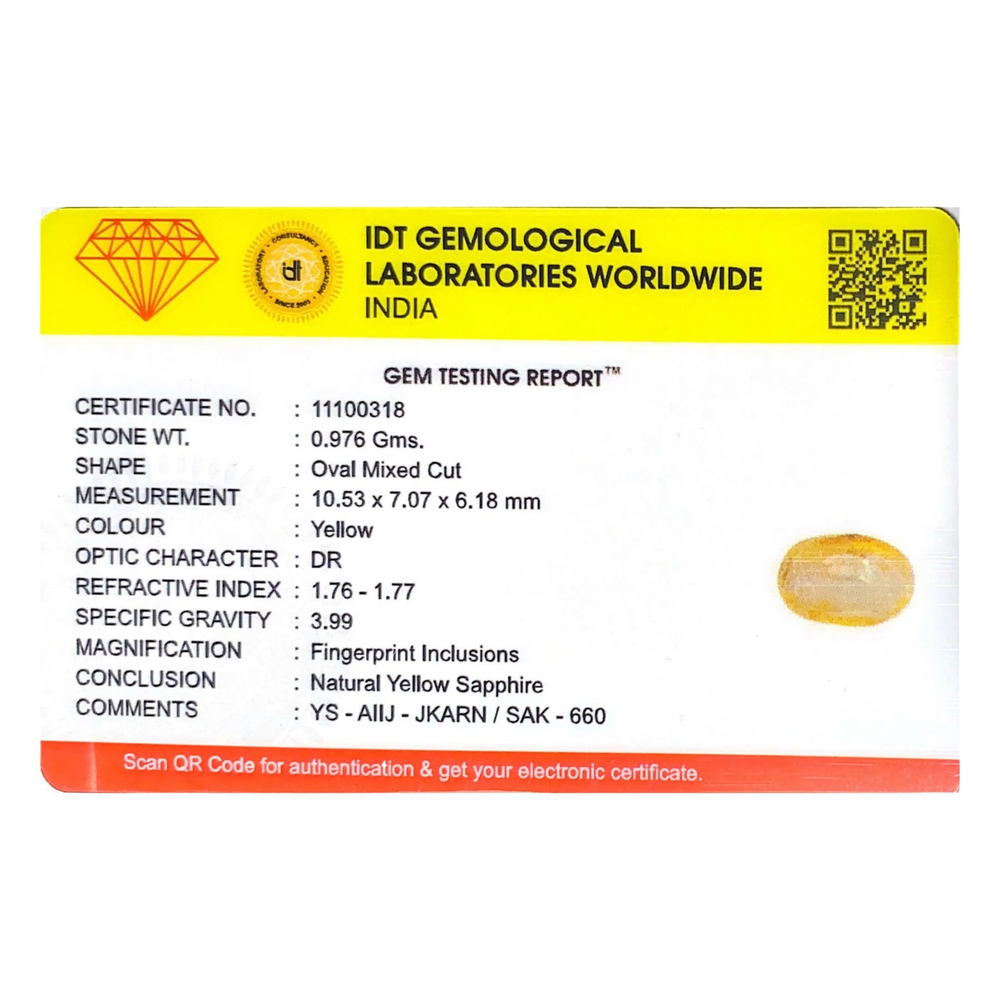 Yellow Sapphire - 4.88 Carat