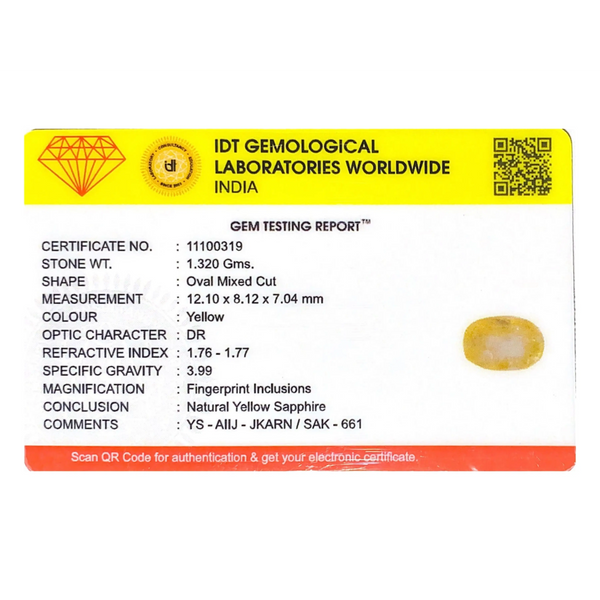 Yellow Sapphire - 6.6 Carat