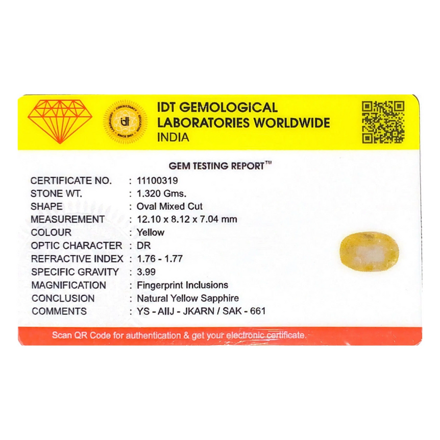 Yellow Sapphire - 6.6 Carat