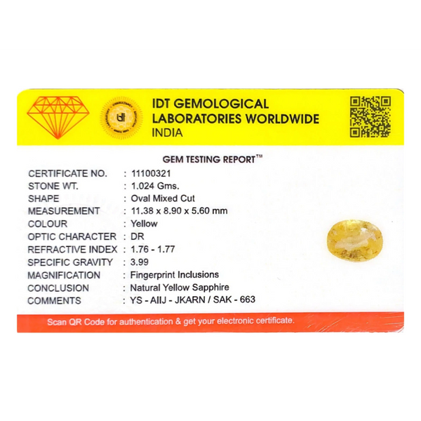 Yellow Sapphire - 5.12 Carat