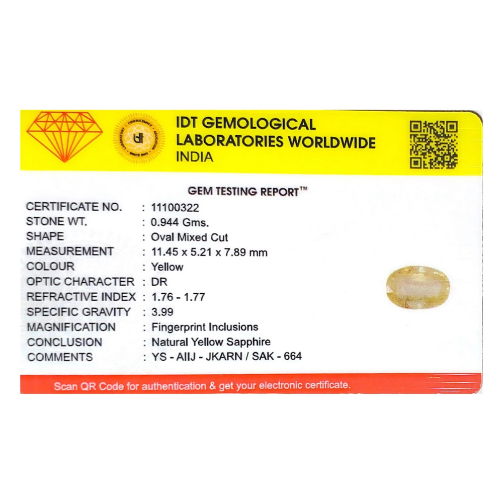 Yellow Sapphire - 4.72 Carat