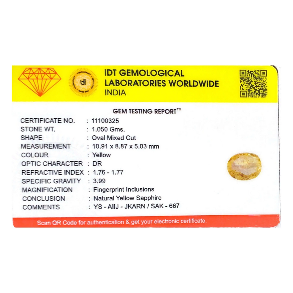 Yellow Sapphire - 5.25 Carat