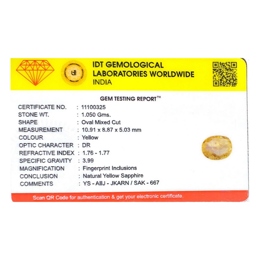 Yellow Sapphire - 5.25 Carat