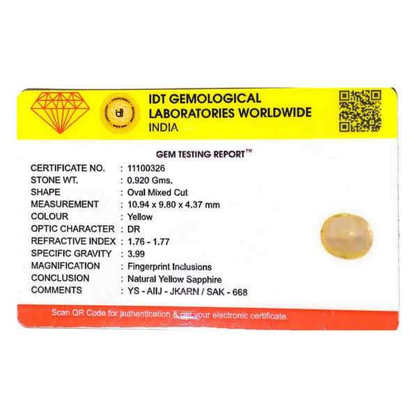 Yellow Sapphire - 4.6 Carat