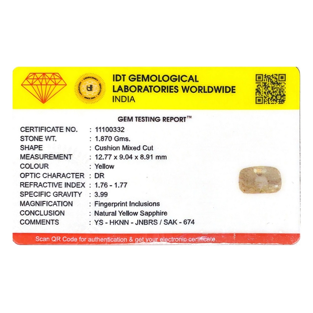 Yellow Sapphire - 9.35 Carat