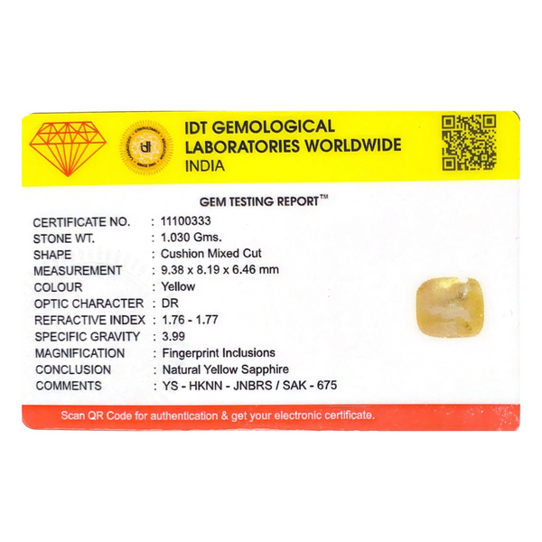 Yellow Sapphire - 5.15 Carat