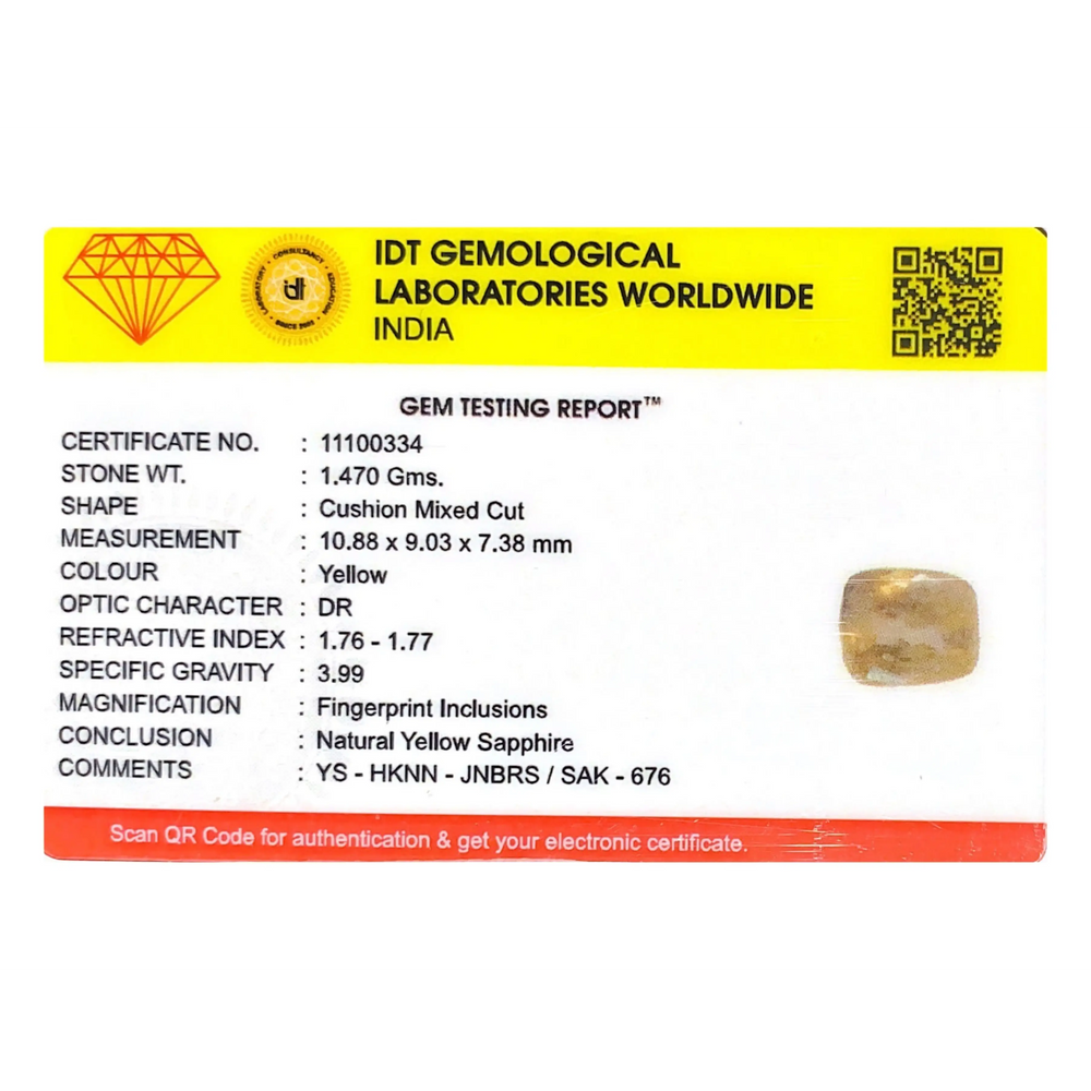 Yellow Sapphire - 7.35 Carat