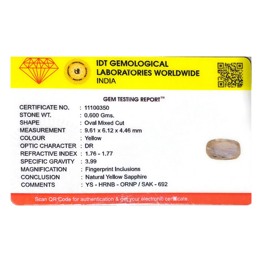 Yellow Sapphire - 3 Carat