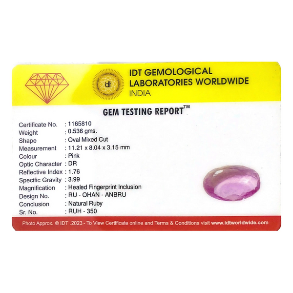 Srilankan Ruby - 2.68 Carat - Pramogh