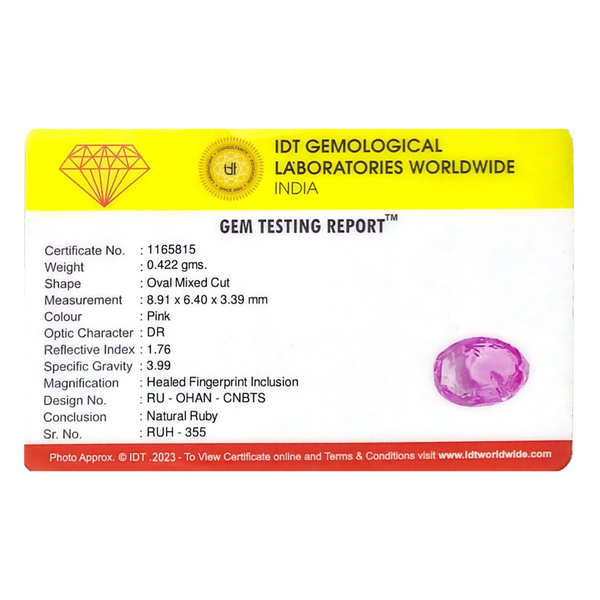 Srilankan Ruby - 2.11 Carat - Pramogh