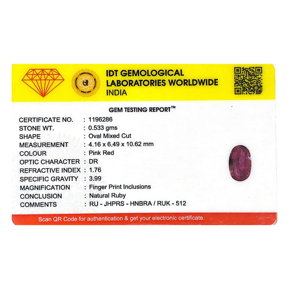 Srilankan Ruby - 2.67 Carat