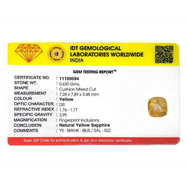 Yellow Sapphire - 3.15 Carat