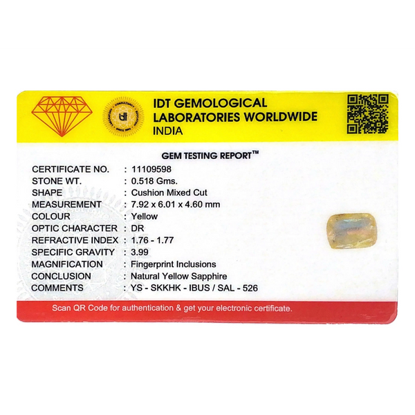 Yellow Sapphire - 2.59 Carat