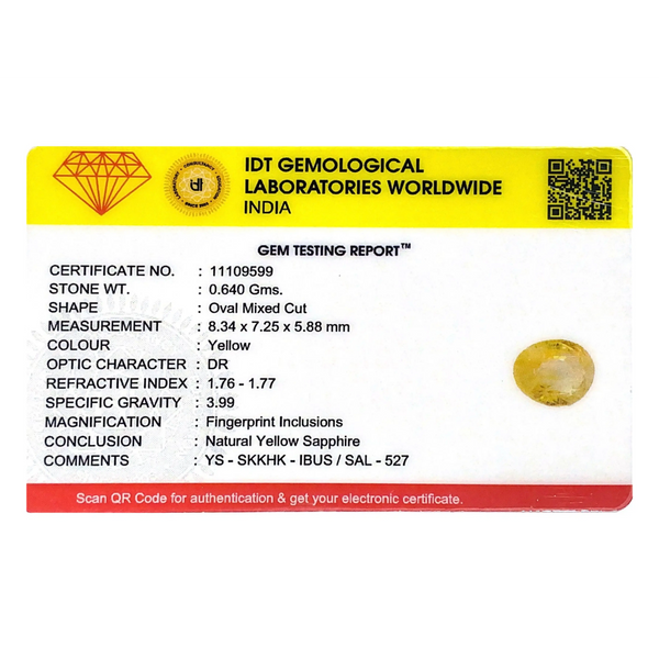 Yellow Sapphire - 3.2 Carat