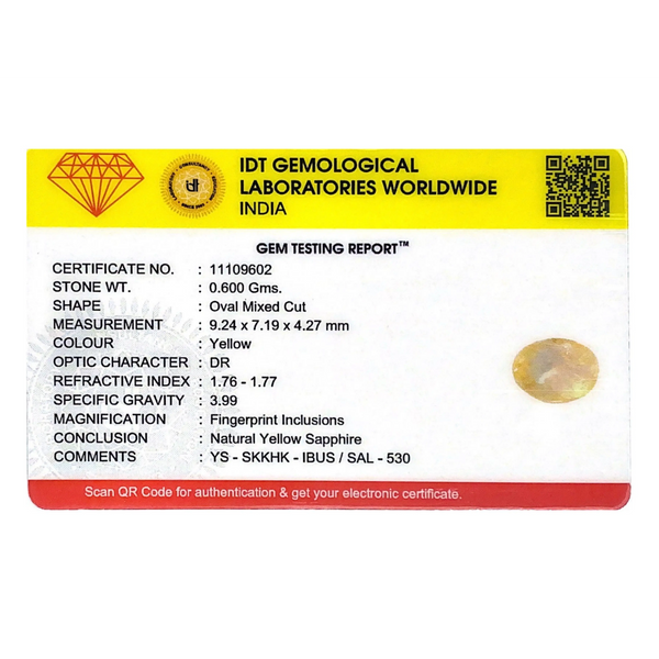Yellow Sapphire - 3 Carat