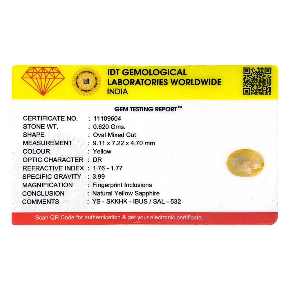 Yellow Sapphire - 3.1 Carat