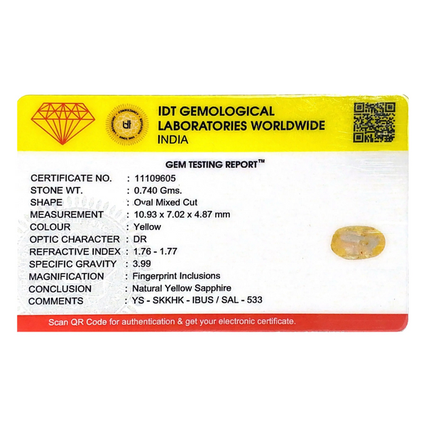 Yellow Sapphire - 3.7 Carat