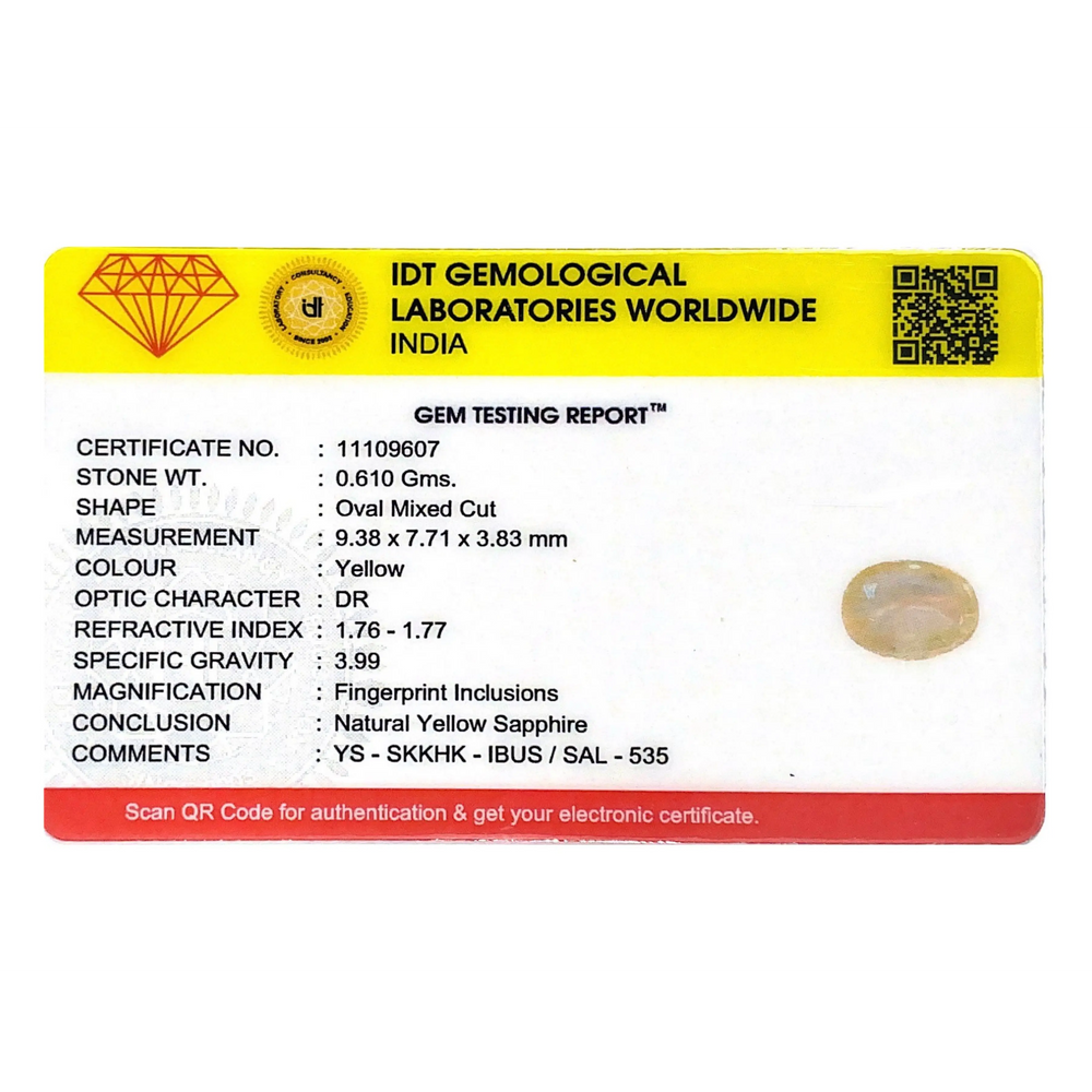 Yellow Sapphire - 3.05 Carat