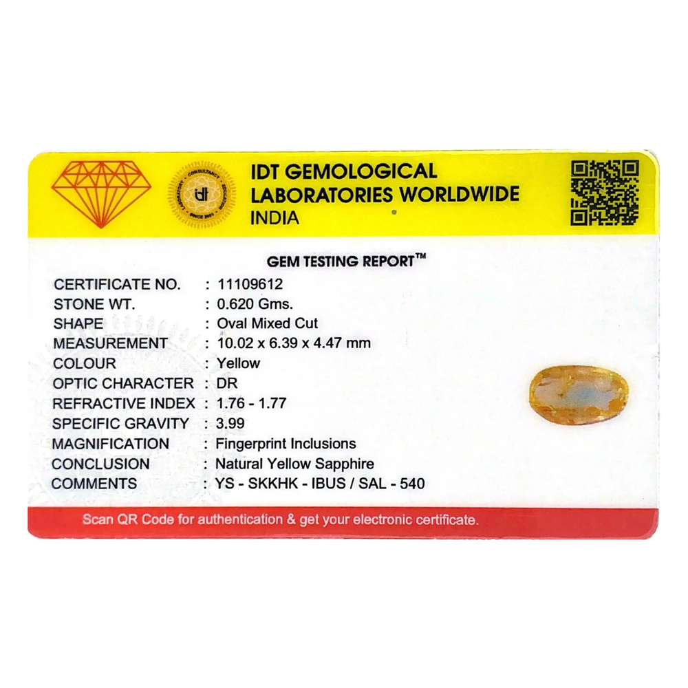 Yellow Sapphire - 3.1 Carat