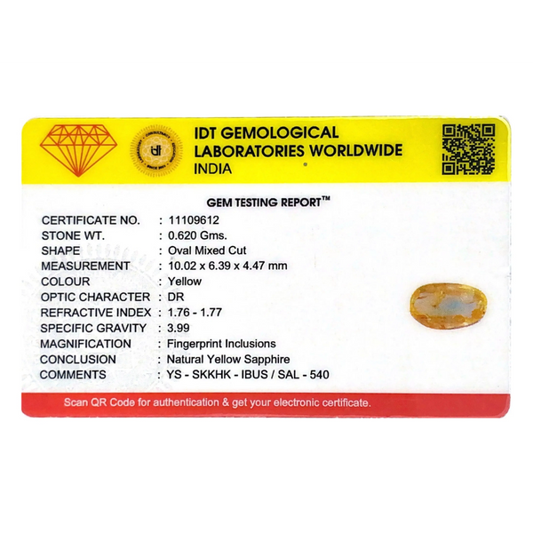 Yellow Sapphire - 3.1 Carat