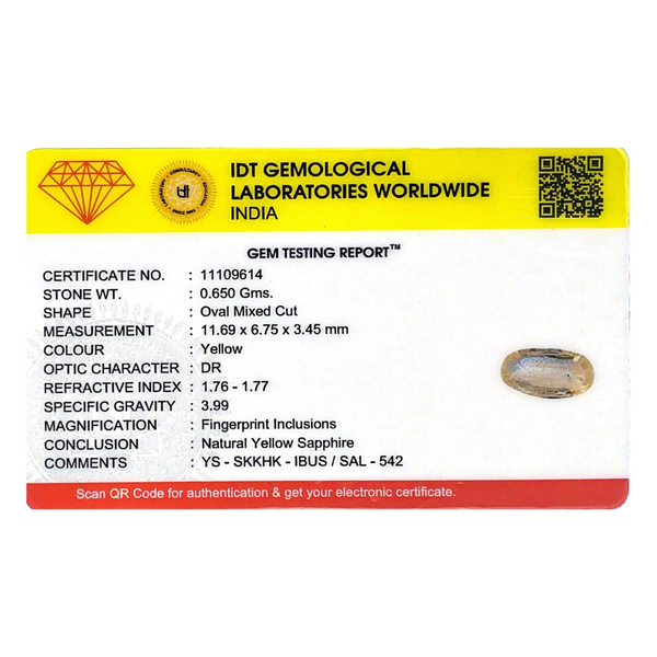 Yellow Sapphire - 2.65 Carat