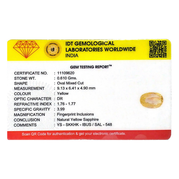 Yellow Sapphire - 3.3 Carat
