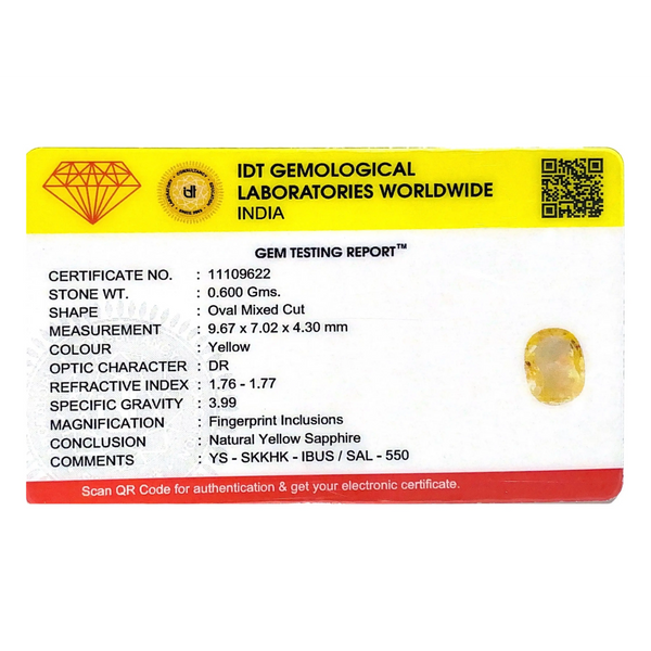 Yellow Sapphire - 3.03 Carat