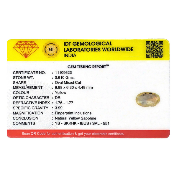 Yellow Sapphire - 3 Carat
