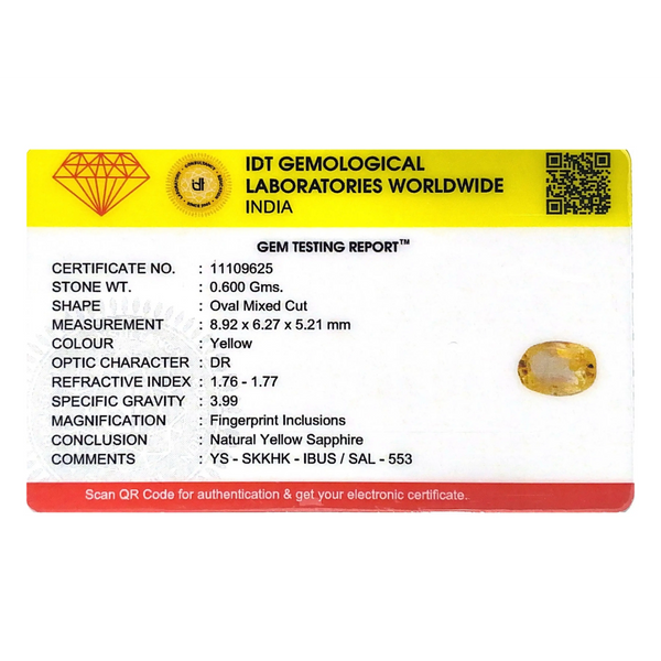 Yellow Sapphire - 3.2 Carat