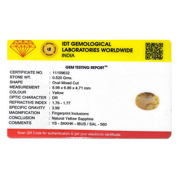 Yellow Sapphire - 3 Carat