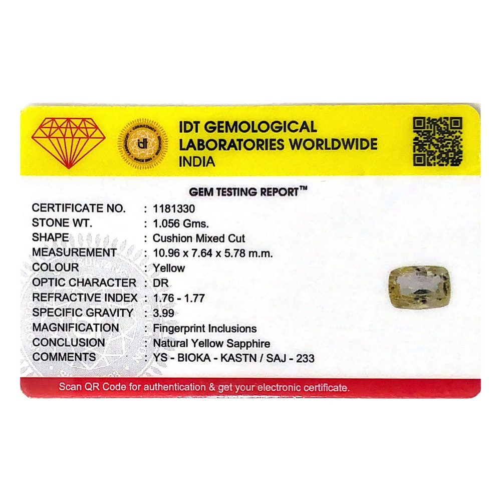 Yellow Sapphire - 5.28 Carat - Pramogh