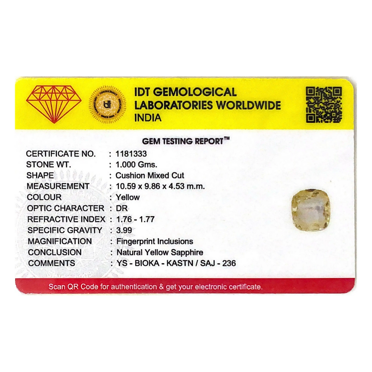 Yellow Sapphire - 5 Carat - Pramogh