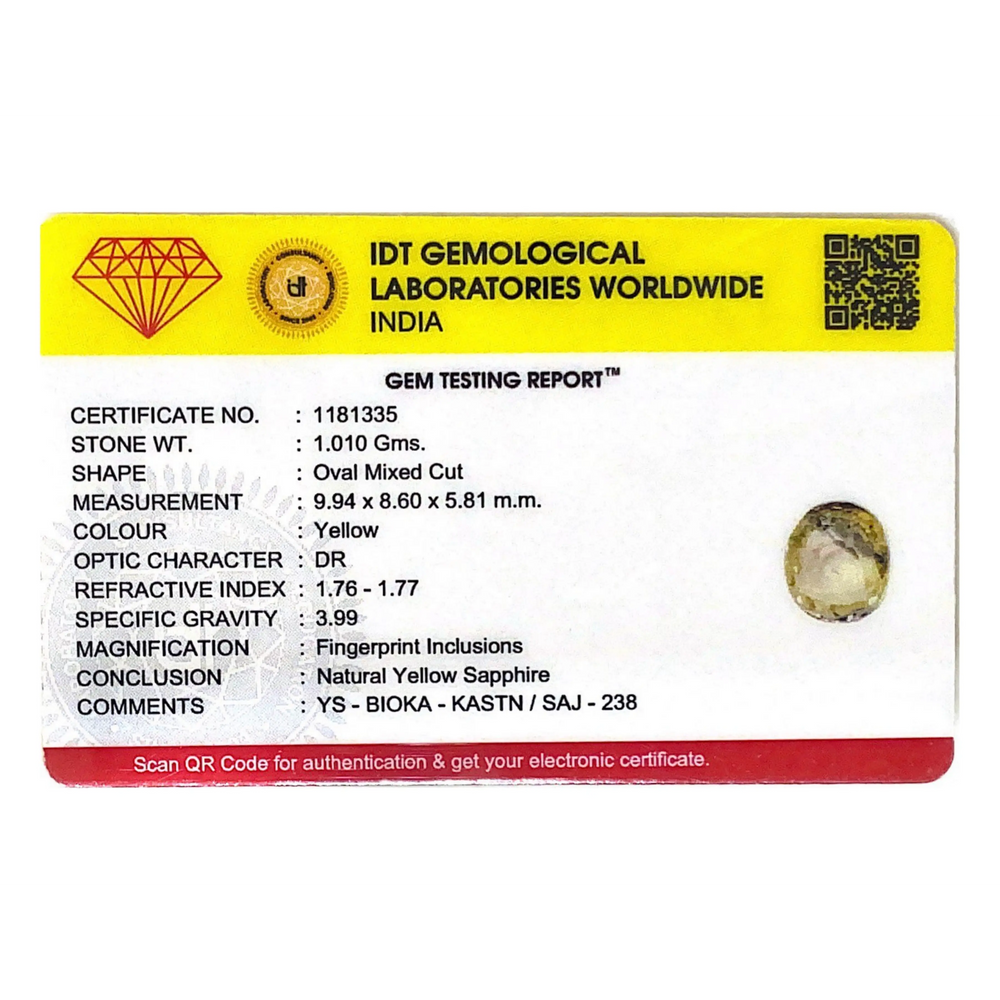 Yellow Sapphire - 5.05 Carat - Pramogh